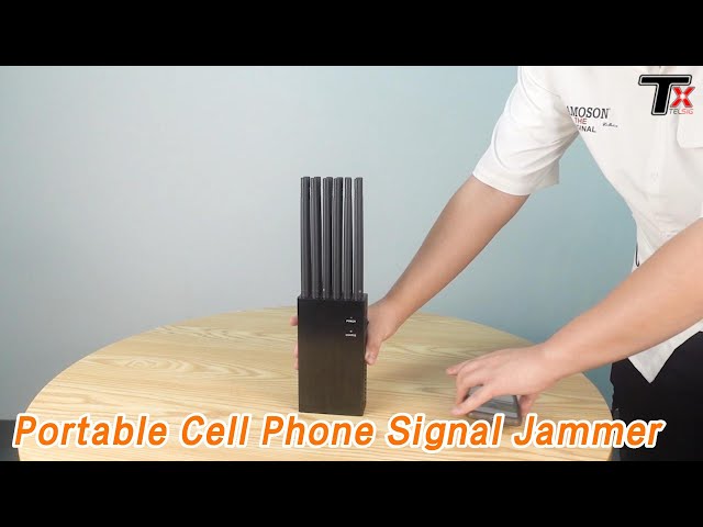 Handheld Portable Cell Phone Signal Jammer 12 Antennas Rechargeable Shockproof