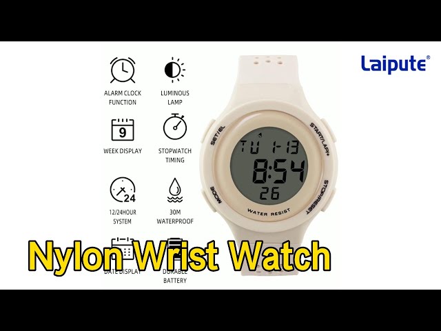 LCD Digital Nylon Wrist Watch Silicone Strap Colorful Electronic Movement