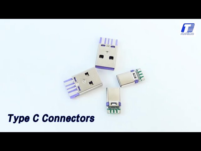 USB Plug Type C Connectors Charging Port 5A Fast Transmission Speed