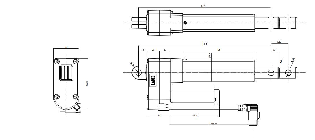 Certificado eléctrico del CE IE2 del actuador linear 50-80W CCC del motor de la C.C. de KG-025 24V usado para el equipamiento médico