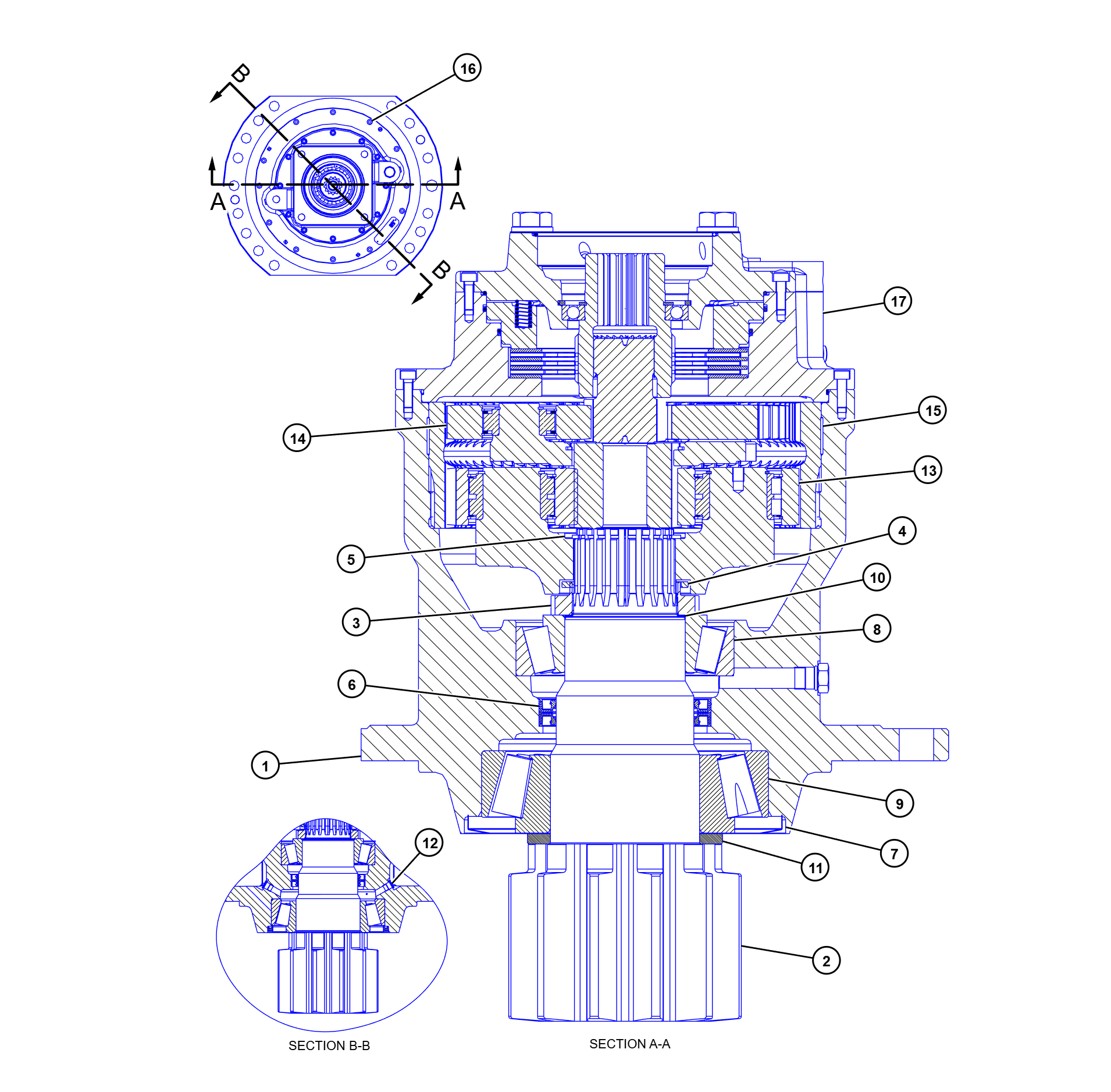 E374GC Swing Gearbox technical diagram