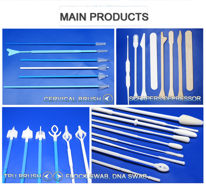 Des CERS ISO-FDA medizinische Nylon-HPV Wegwerfgynäkologie des Zertifikats zervikale Probenahme Brush8101A mit certificat 1 CER-ISO FDA