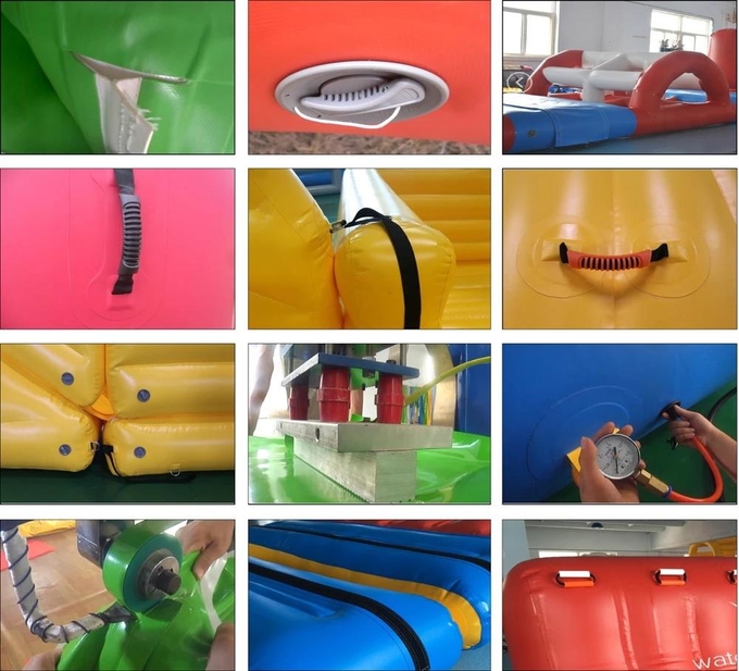 Commercial Grade Air Sealed Inflatable Amusement Park On Water Fire Resistant 0