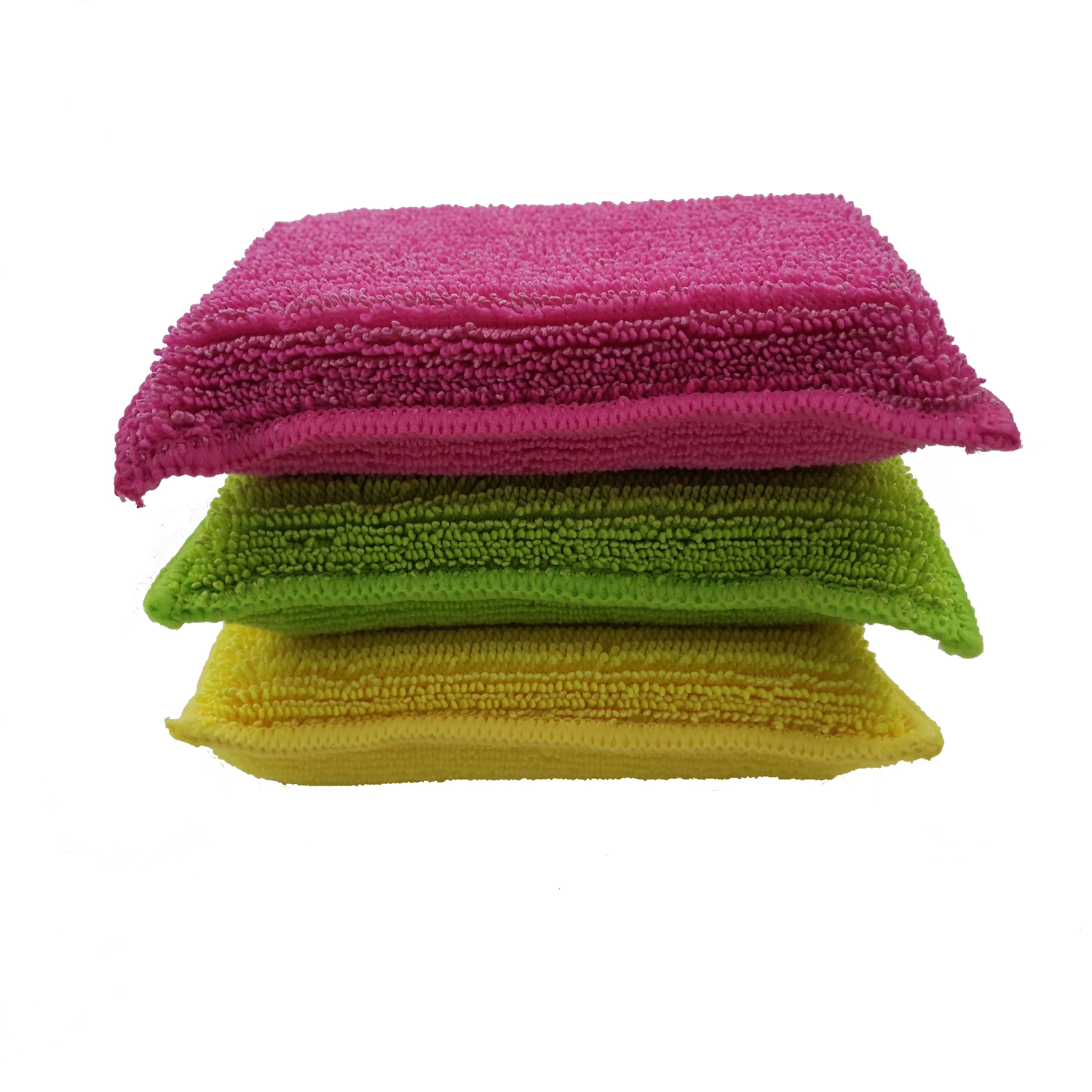 Green Dishwashing 3cm Sponge Microfiber Cleaning Cloth Reusable For Kitchen 0