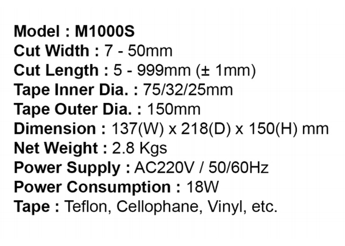 Imagen 2 del dispensador del manual de M1000S y de la cinta del modo automático