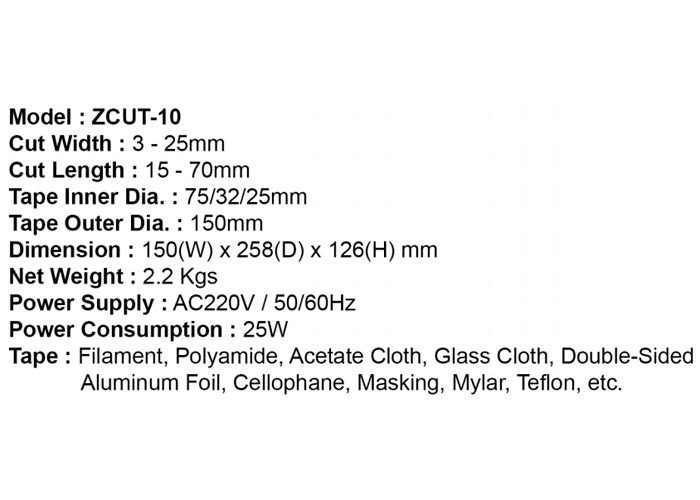 Immagine 2 dell'erogatore del nastro del carosello ZCUT-10