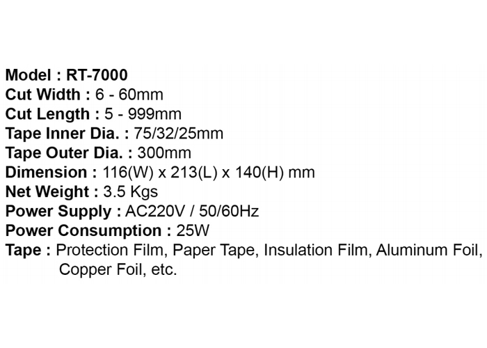 Immagine programmabile 2 dell'erogatore del nastro RT-7000