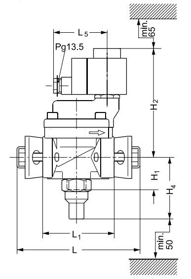 032F6225 EVRA 25 Válvula solenoide de refrigeración de pistón servo operada con amoníaco R717 NH3 con revestimiento de zinc