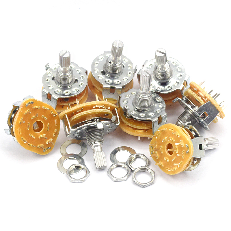 2pcs RS25 Potentiometer Rotary Band Switch 3 Pole 4 Position 0