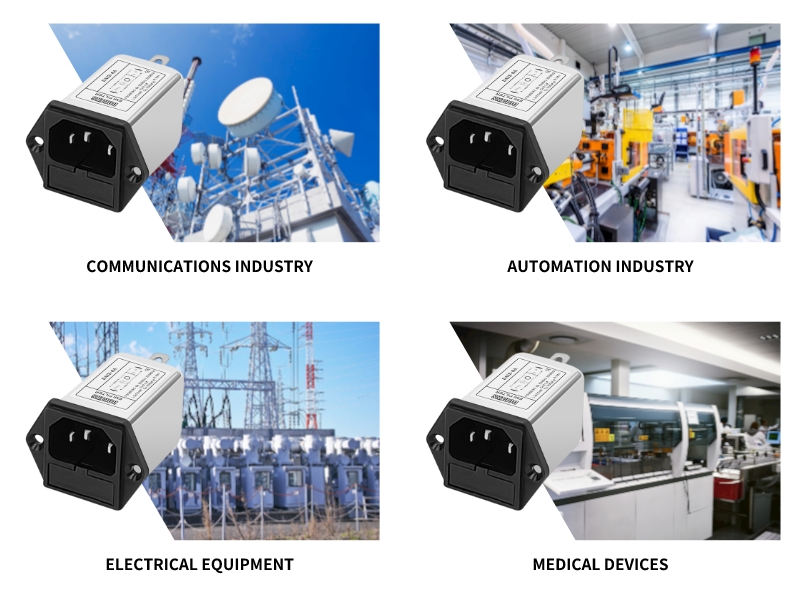 DAI2 Single Phase AC Filters EMI Power Filter IEC Socket Type 7