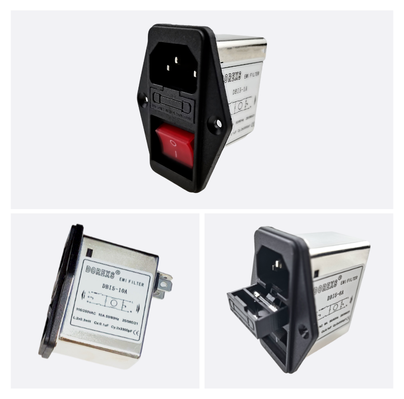 DBI5 IEC Socket Power Filter With Fuse And Switch 1A-10A EMI Line Filter 13