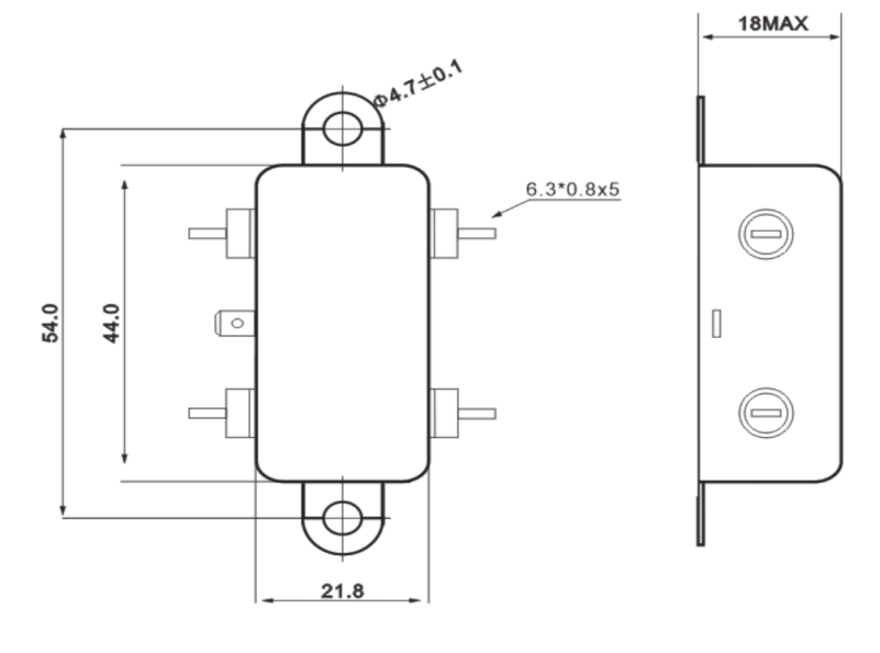 DAA2 Insert EMI Filter Single Phase 220V 3A 6A 10A 50/60Hz 5