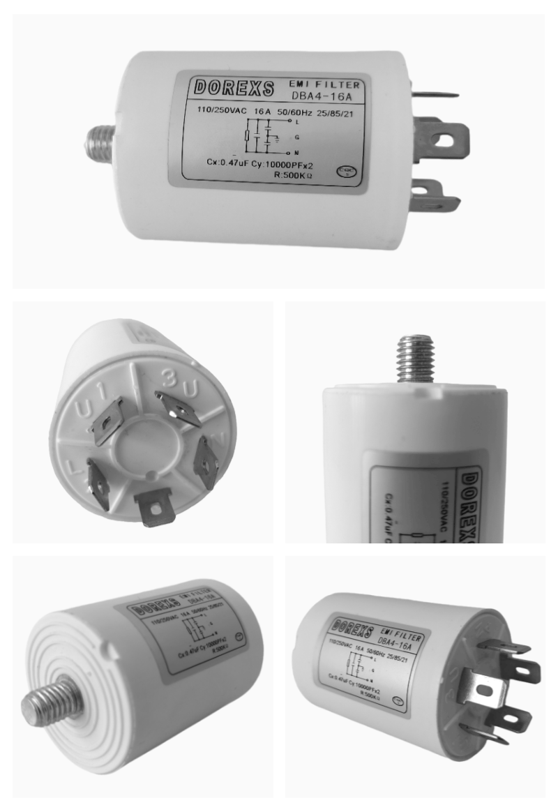 Plastic Housing Power Filter DBA4 Round 250V Single Phase For Household Appliance 9