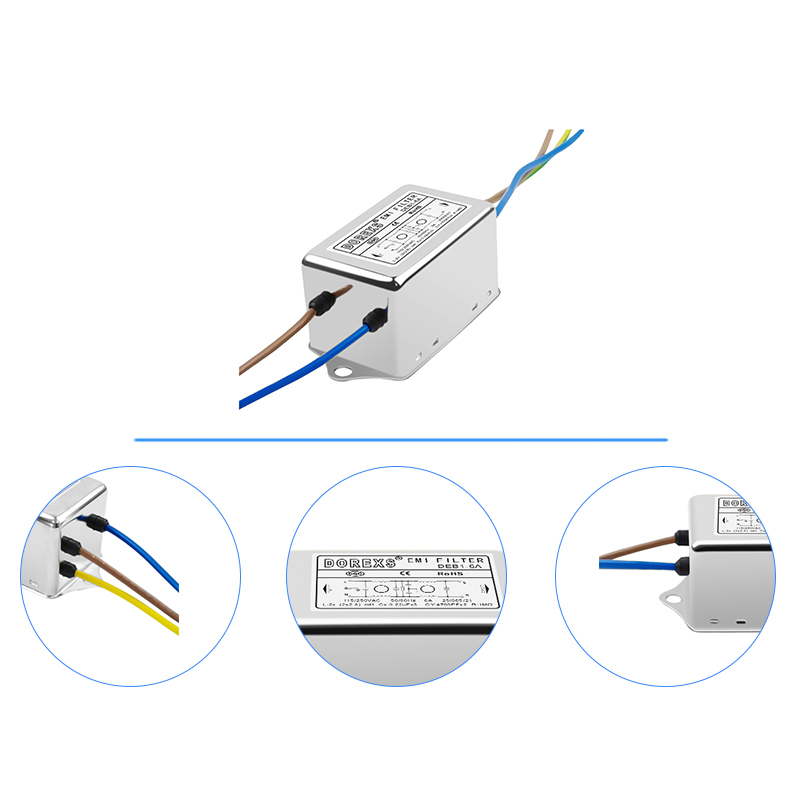 DEB1 Series Single Phase EMI Filter 220VAC 3A-20A Power Line Filter 2