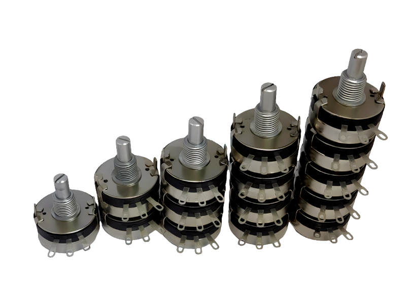 WTH118-2W 100k Dual Gang Potentiometer With Switch Carbon Linear Variable Turn 2