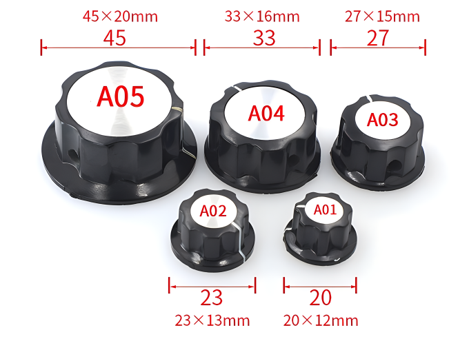 MF-A01 MF-A02 MF-A03 Potentiometer Knob 6mm Bakelite Knob Black 1