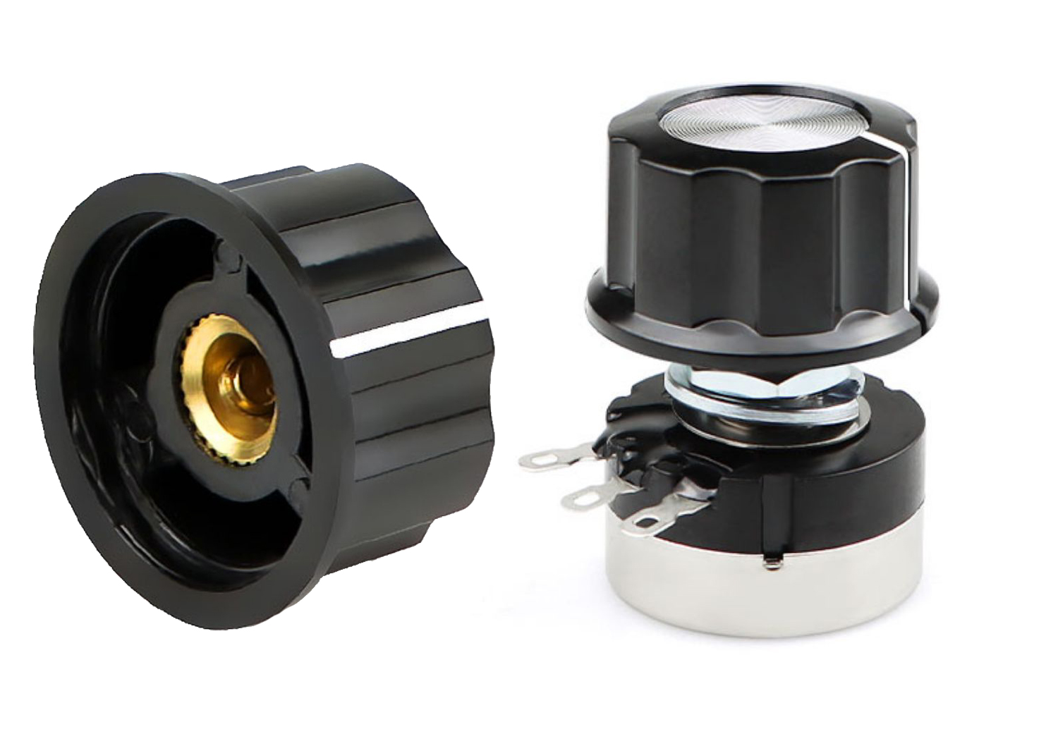 MF-A01 MF-A02 MF-A03 Potentiometer Knob 6mm Bakelite Knob Black 2