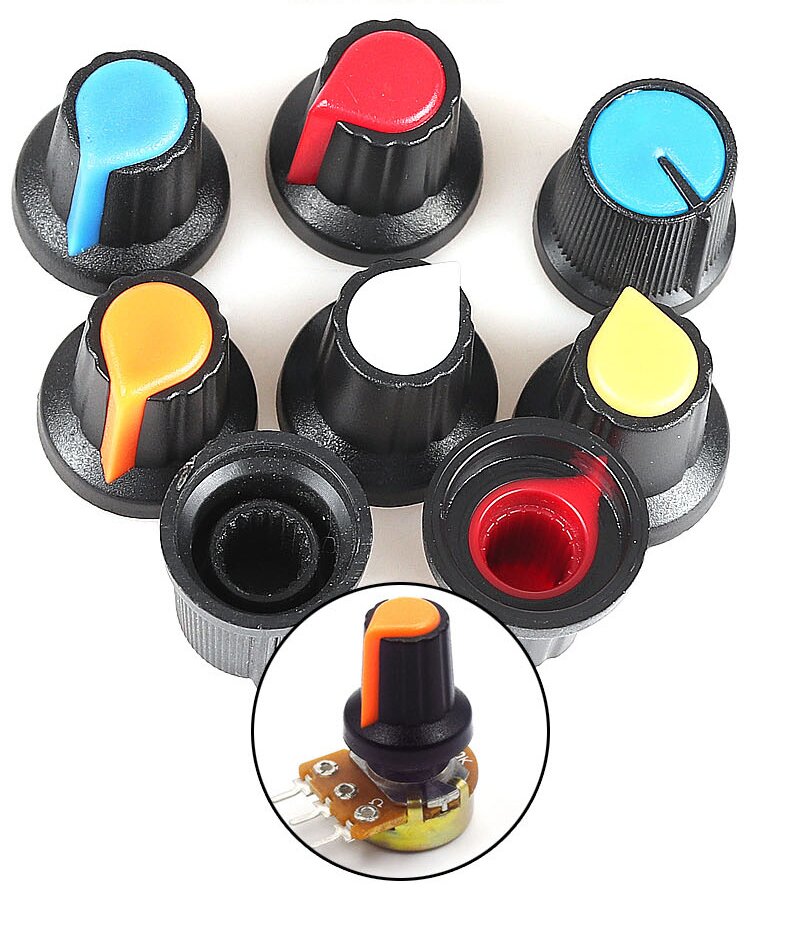 AG2 Plastic Potentiometer Knob 15X17MM WH148 Knob Diameter 6mm Cap 1