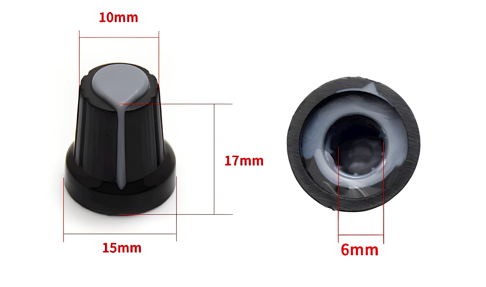 AG2 Plastic Potentiometer Knob 15X17MM WH148 Knob Diameter 6mm Cap 5