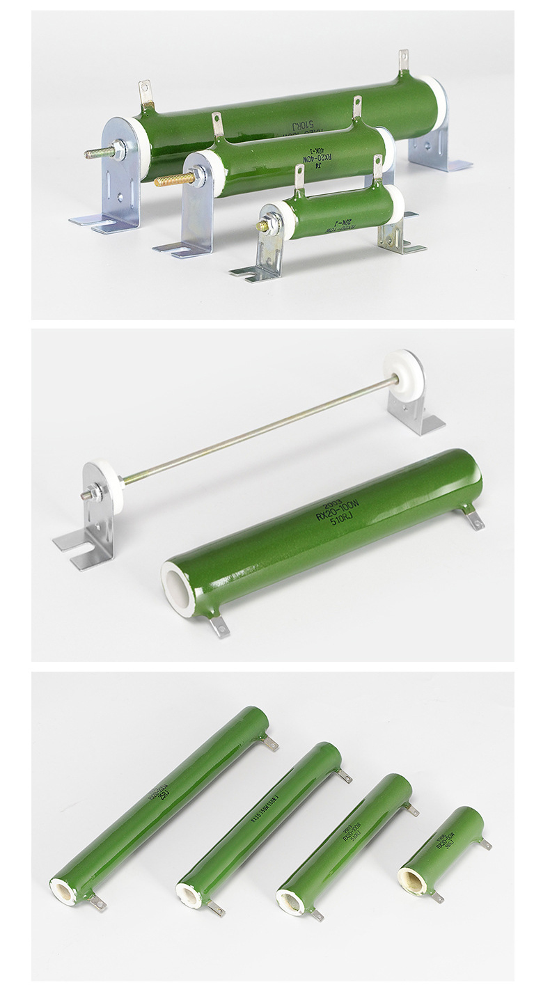RX20 Braking Resistors Glazed Ceramic Wirewound Tube Enamel Capacitor Discharge Resistor 1