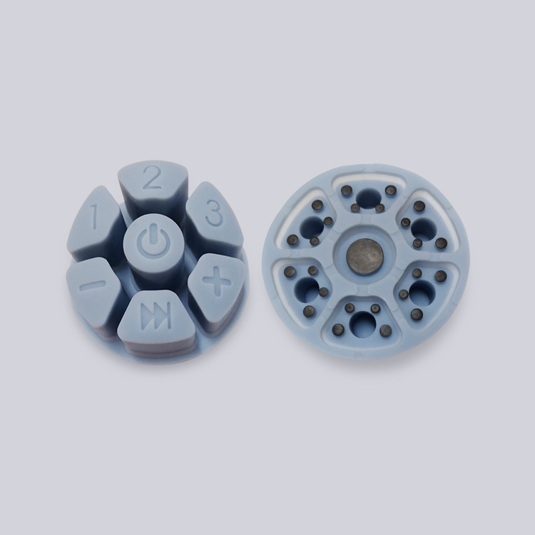 Circular conductive carbon silicon rubber button