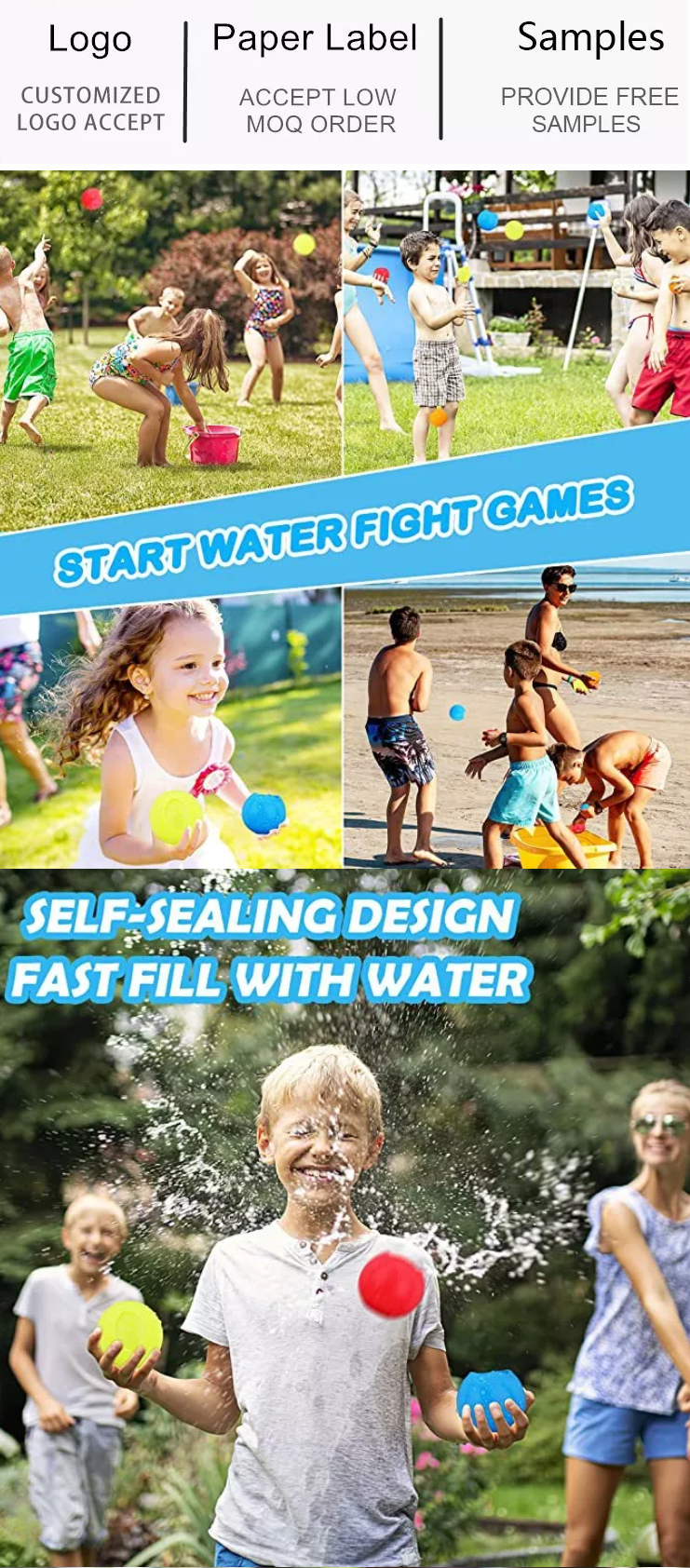 Silicone rubber water polo in summer