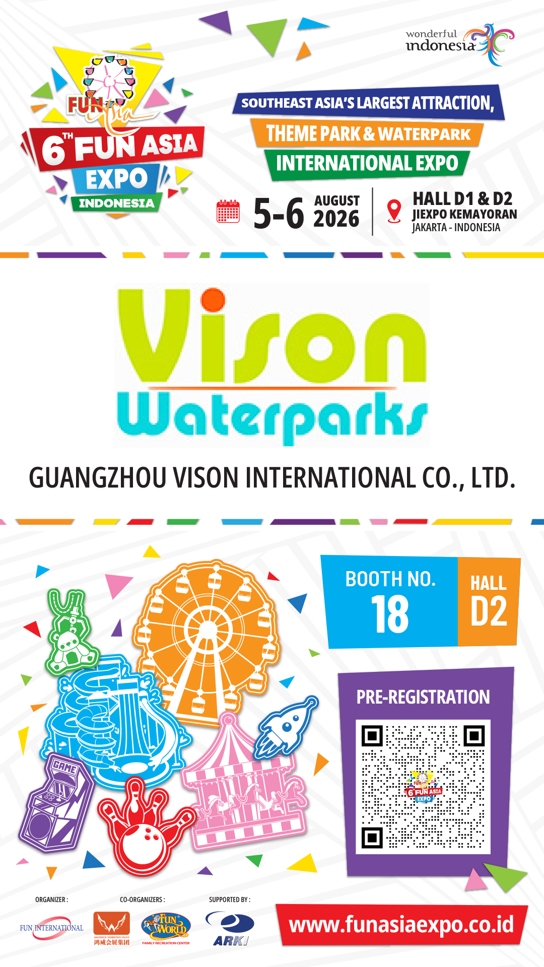 Vison Waterparks to Exhibit at Indonesia International Amusement & Leisure Facilities Exhibition 2026 in Jakarta插图1 Vison Waterparks to Exhibit at Indonesia International Amusement & Leisure Facilities Exhibition 2026 in Jakarta插图1