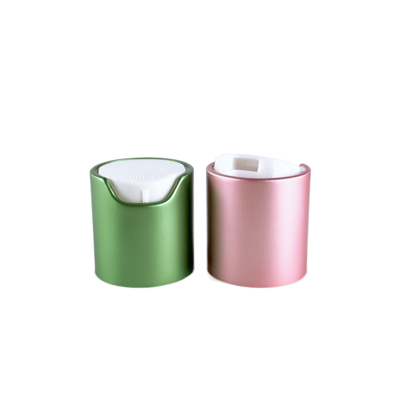 chapeaux supérieurs de secousse de disque en aluminium vert de rose de 24mm 28mm pour la bouteille en plastique