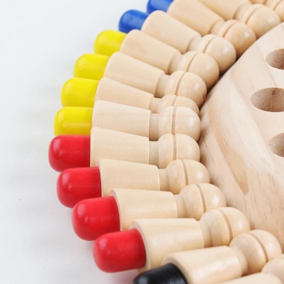 5.5cm Wooden Montessori Baby Toys Memory Matchstick Chess Game
